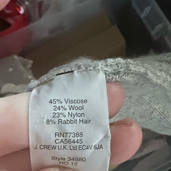 J. Crew gray sweater with yellow pear - Picture 4 of 4